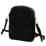 Mała damska dwukomorowa listonoszka skórzana zamszowa przez ramię od Luka