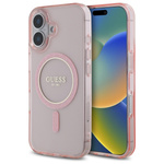 Guess GUHMP16SHFGEREP iPhone 16 6.1"      różowy/pink hardcase IML Glitter Circle MagSafe