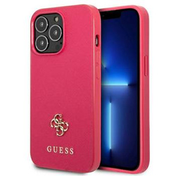 Guess GUHCP13LPS4MF iPhone 13 Pro / 13 6,1" różowy/pink hardcase Saffiano 4G Small Metal Logo