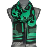 Zielony Szalik damski duży bawełniany niepowtarzalny szal XA-10-3