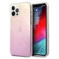 Guess GUHCP12M3D4GGPG iPhone 12/12 Pro 6,1" różowy pink 3D Raised 4G Gradient