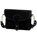 Luka zamszowa damska listonoszka torebka na ramię skórzana z kieszenią