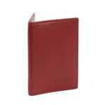 Portfel na karty elegancki skórzany cardholder czerwony Solier SW45 RED