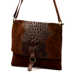 Vera Pelle damska listonoszka skórzana torebka na ramię skóra krokodyla