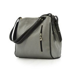 Włoska torebka skórzana s7034 szary/czarny