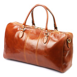 Gregorio Podróżna duża torba skórzana weekendowa dopinany pasek kieszenie