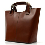 Piękna stylowa duża damska shopperbag skórzana