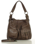Torebka skórzana na ramię pockets old pelle lavata - MARCO MAZZINI brąz