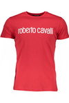 ROBERTO CAVALLI MĘSKI T-SHIRT Z KRÓTKIM RĘKAWEM CZERWONY