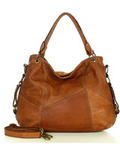 MARCO MAZZINI Miejska torebka skórzana na ramię city sholder handmade bag brąz camel