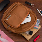 Plecak damski skórzany klasyczny duży skóra naturalna rudy Beltimore R33