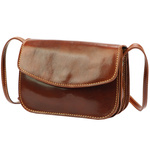 Florence Skórzana listonoszka na ramię 3 komory zamykana klapą elegancka