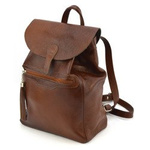 Plecak duży skórzany damski Vera Pelle z frędzelem