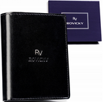 Duży Skórzany portfel męski system RFID Rovicky