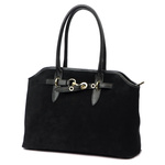 Vera Pelle damska torebka na ramię skóra naturalna zamszowa z kieszeniami