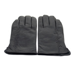 Rękawiczki damskie, skóra cielęca, ocieplane welurem.