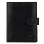 Pionowy Skórzany męski portfel zamykany na zatrzask EL FORREST RFID