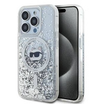 Karl Lagerfeld KLHMP15LLGCHSGH iPhone 15 Pro 6.1" hardcase transparent Liquid Glitter Choupette Head Magsafe