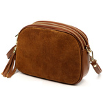 Vera Pelle listonoszka damska skóra naturalna zamsz trzykomorowa kieszenie