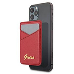 Guess Wallet Card Slot GUWMSSASLRE MagSafe Saffiano czerwony/red