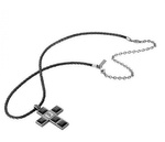 Biżuteria POLICE PJ24653PLE-01. Naszyjnik, Kolor czarny. Mężczyzna.