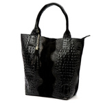 Vera Pelle shopperbag damska skóra naturalna wzór krokodyla duża torebka