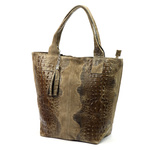 Vera Pelle shopperbag damska skóra naturalna wzór krokodyla duża torebka