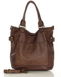 Torebka skórzana XL shopper vintage bag z kieszeniami vera pelle - MARCO MAZZINI czekoladowy brąz