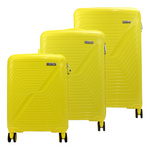 Pierre Cardin trzy walizki zestaw podróżny tworzywo ABS 4 kółka przegrody