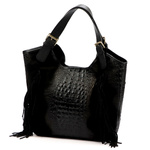 Vera Pelle damska shopperbag skórzana skóra krokodyla torebka na ramię