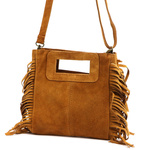 Luka damska listonoszka skórzana zamsz torebka na ramię boho frędzle