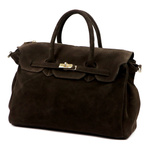 Camilla zamszowy kuferek skóra naturalna duża torebka na ramię kieszenie