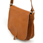 Pojemna skórzana damska listonoszka przez ramię