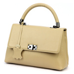 Zgrabny Skórzany damski kuferek torebka do ręki