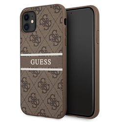 Guess GUHCN614GDBR iPhone 11 6,1" / Xr brązowy/brown hardcase 4G Stripe