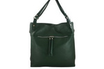 Duży skórzany worek / shopper bag - A4 - Zielony ciemny