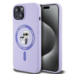 Karl Lagerfeld KLHMP15SSCMKCRHU iPhone 15 6.1" fioletowy/purple HC MagSafe Silicone KC Heads Ring