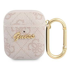 Guess GUA24GSMP AirPods cover różowy/pink 4G Script Metal Collection