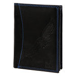 Money Kepper portfel skóra naturalna męski rozbudowany duży wzór z ptakiem