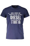 DIESEL T-SHIRT Z KRÓTKIM RĘKAWEM MĘSKI NIEBIESKI