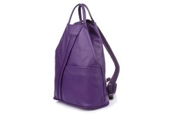 Vera Pelle włoski Plecak Skórzany damski mały fioletowy T52