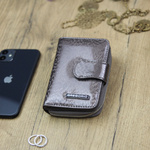 Gregorio damski portfel skóra naturalna lakierowana pionowa portmonetka