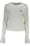 CALVIN KLEIN DAMSKI T-SHIRT Z DŁUGIM RĘKAWEM, BIAŁY