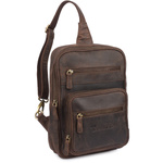 Plecak skórzany saszetka przez ramię crossbody modna 2-komorowa Beltimore N25