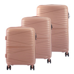 Jony podróżny zestaw trzech walizek na kółkach tworzywo ABS z zamkiem