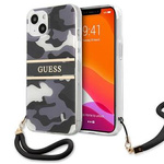 Guess GUHCP13SKCABBK iPhone 13 mini 5,4" czarny/black hardcase Camo Strap Collection