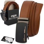 Pasek męski skórzany klamra automatyczna brązowy Beltimore A44 : Kolory - brązowy, beżowy, Rozmiar pasków - r.115-130 cm