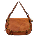 Pojemna damska skórzana listonoszka na ramię