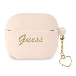 Guess GUA3LSCHSP AirPods 3 cover różowy/pink Silicone Charm Heart Collection