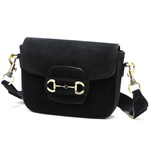 Vera Pelle damska listonoszka zamszowa przez ramię skórzana stylowa torebka